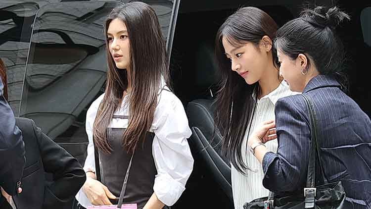 <b>뉴진스</b> 민지·<b>다니엘</b>, 법원 출석…질문에 "죄송합니다"