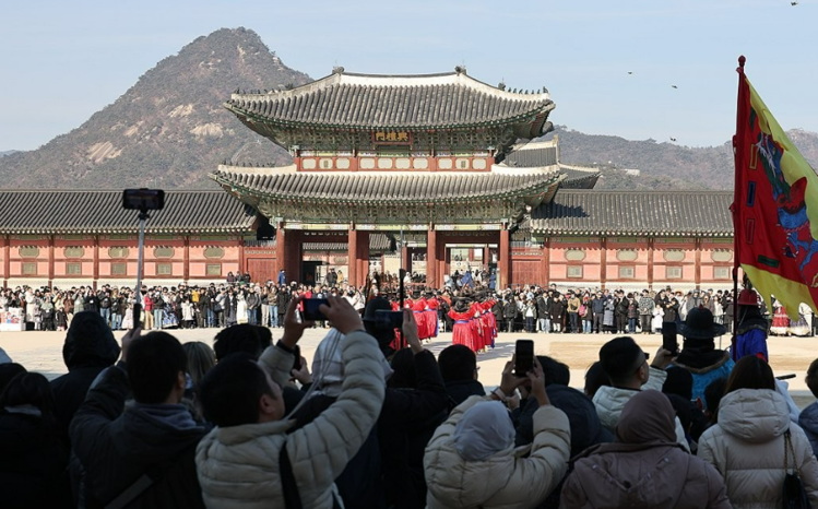 지난 4일 경복궁 수문장 교대식.