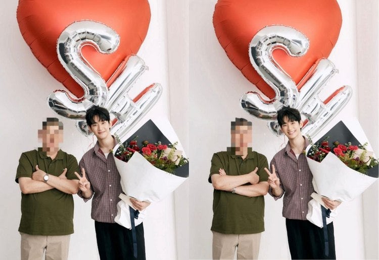 1년 4개월 만에 광고 현장 복귀한 김수현, 필리핀 패션 거물 옆에서 환한 미소