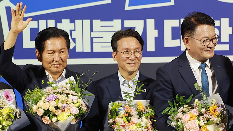 <b>민주당 당</b>권 레이스 김민석·정청래·송영길 <b>3파전</b>으로 압축