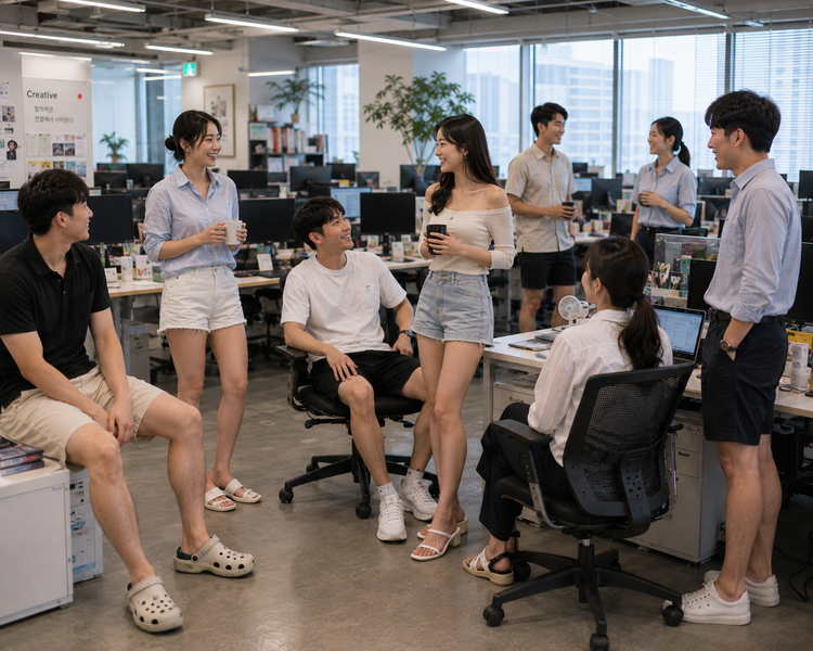 [티조챗] "핫팬츠·샌들 출근?" "점심은 지하" "재택을 허하라!"…폭염이 바꾼 직장인 문화