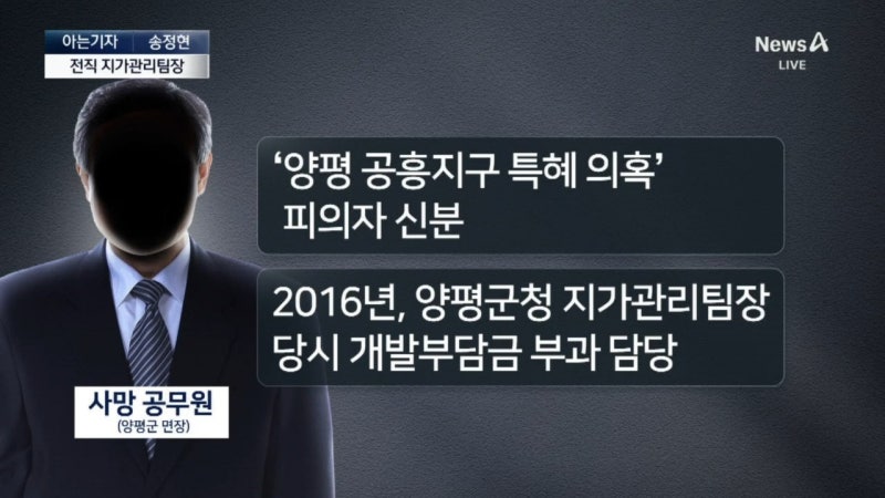 [아는기자]<b>양평 공무원</b> 사망…무슨 일이?