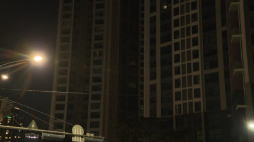 전력공급이 끊긴 서울 신반포자이 아파트 모습