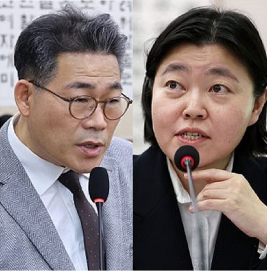 백해룡 경정(왼쪽)과 임은정 서울동부지검장.사진=뉴시스