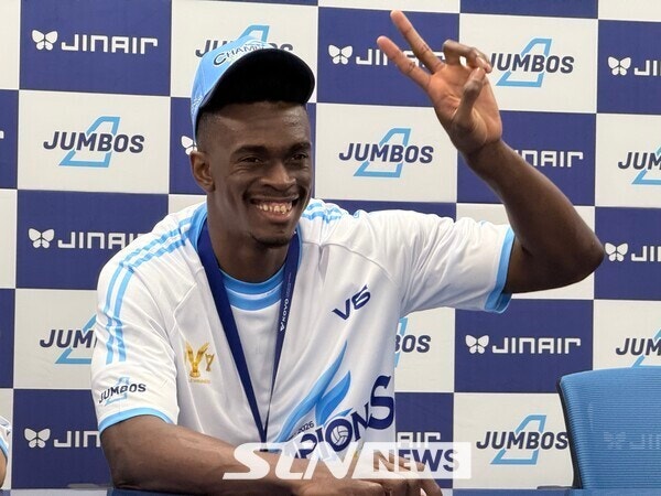 [STN@현장] '17점 폭발!' 대한항공 우승 견인한 마쏘, 떠난 러셀·료헤이까지 챙겼다 "둘 덕분에 정규리그 우승했어"