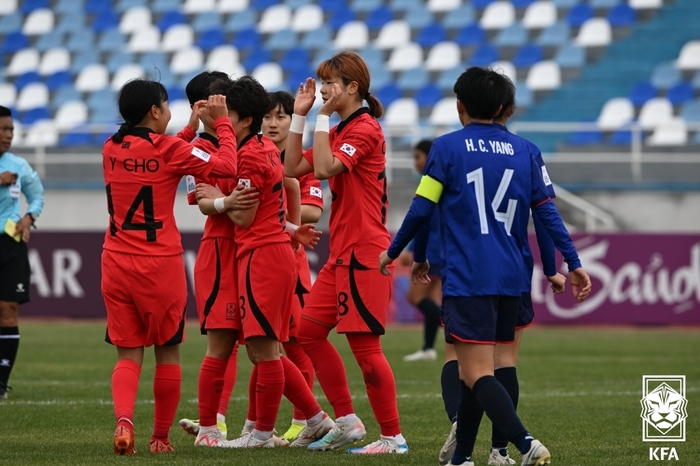 골잔치 제대로…U-20 女<b>대표팀</b>, <b>아시안컵</b>서 대만 6-0 완파→조 2위 마크