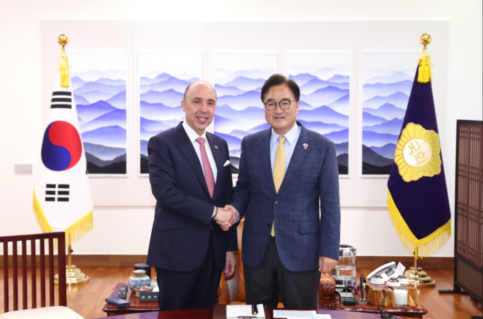<b>우원식 의장</b>, 샤픽 라샤디 주한 <b>모로코 대사</b> 접견