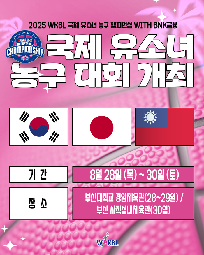 미래 여자<b>농구</b> 꿈나무들 부산에 모인다! <b>WKBL 유소녀</b> 국제대회 오는 28일...