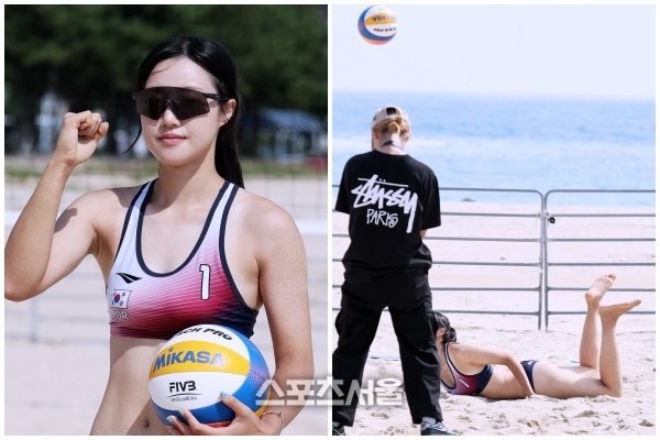 ‘<b>비치발리볼 AG 첫 승</b>’ <b>신지은</b>, 촬영은 실전처럼!...공현진해변 맹훈...