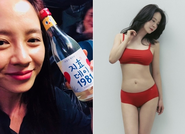 “똥배 아니야?” <b>송지효</b>, ‘주 5회 음주’ 고백 뒤 <b>속옷 화보</b>에 엇갈린...