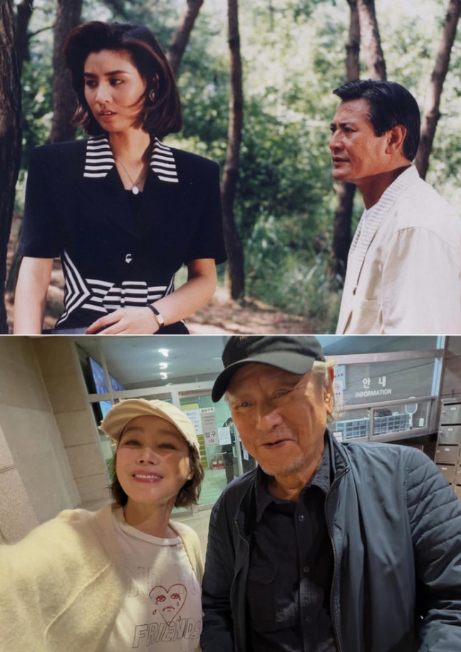 映画デビュー作の撮影時と近影のキム・ソンリョン、パク・グニョンの写真