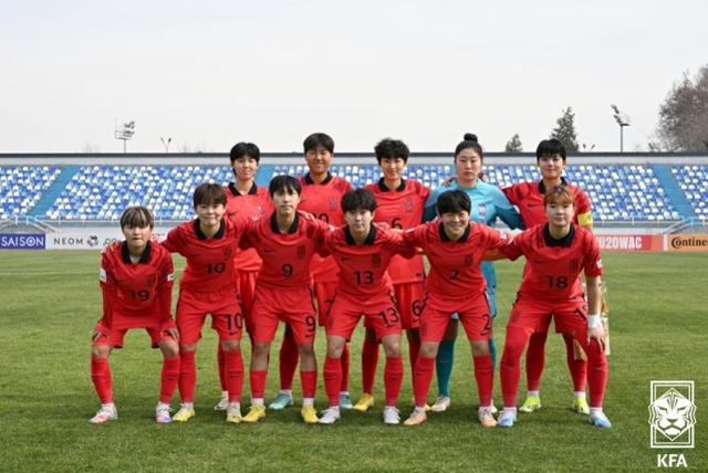 U-20 여자 <b>축구대표팀</b>, <b>아시안컵</b>서 대만에 6-0 대승