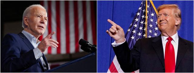 조 바이든(왼쪽 사진) 미국 대통령과 도널드 트럼프 전 미국 대통령. 로이터 연합뉴스