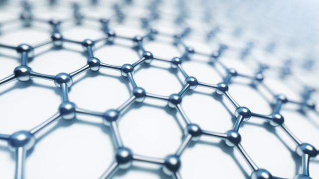 탄소 원자가 육각형으로 연결돼 있는 그래핀 분자 구조를 표현한 그림. 게티이미지뱅크