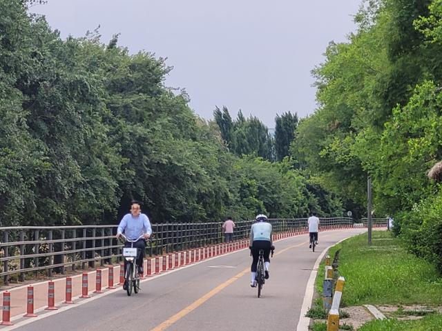 지난 12일 저녁 퇴근길 서울 이촌한강공원 자전거전용도로에서 시민들이 자전거를 타고 있습니다. 신혜정 기자