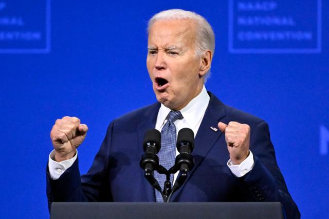President Joe Biden of the United States is delivering a speech at the NAACP's 115th-anniversary assembly held in Las Vegas, Nevada, United States on the 16th. Las Vegas=AP News