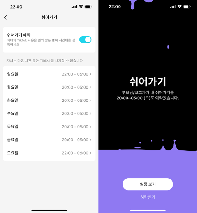 청소년이 밤늦도록 틱톡 실행하면 '명상의 시간' 뜬다