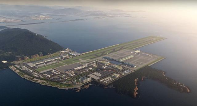 부산시가 지난해 가덕도신공항 비전과 전략 선포식에서 공개한 가덕도신공항 예상도.연합뉴스