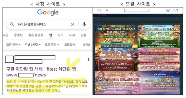 과학기술정보통신부와 한국인터넷진흥원(KISA)은 검색엔진에서 유심 해킹 관련 키워드로 피싱 사이트 접속을 유도하는 사례가 발견됐다고 경고했다.과학기술정보통신부 제공