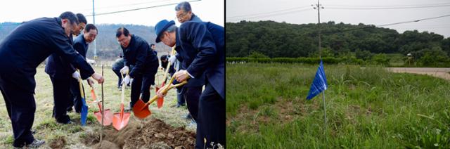 2014년 3월 2일 충남 홍성군 홍북면 노은리 성삼문선생유허지에서 열린 영정 봉안식 및 오동나무 식재 행사에서 김석환 홍성군수를 비롯한 내빈들이 성삼문 오동나무 후계목을 심고 있다. 11년 동안 이 나무는 울창하게