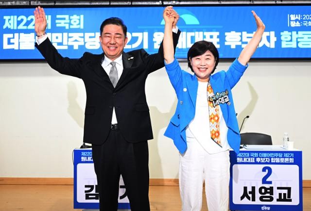 與 원내대표 후보 김병기·서영교 "내란 종식" 한목소리… 당원투표가 최대 변수