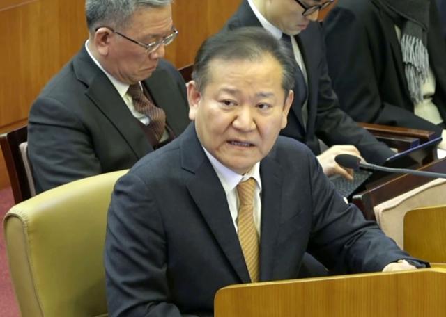 이상민 전 행정안전부 장관이 2월 11일 서울 종로구 헌법재판소에서 열린 윤석열 대통령 탄핵심판 7차 변론에 증인으로 출석해 발언하고 있다. 헌법재판소 제공