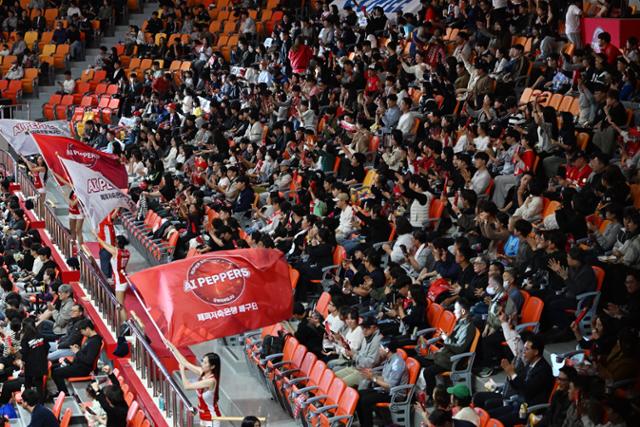 김연경 없어도 활짝... '춘추전국시대' 여자부-'부산시대' OK저축은행, 관중 이끈다