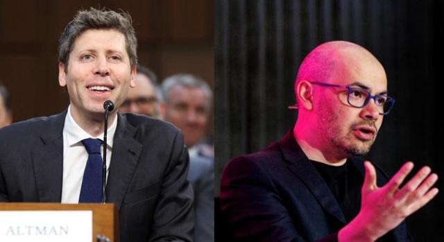 샘 올트먼(왼쪽) 오픈AI 최고경영자(CEO)와 데미스 허사비스 구글 딥마인드 CEO.두 사람은 AI를 둘러싼 패권 전쟁의 선두에 있다.EPA·로이터 연합뉴스