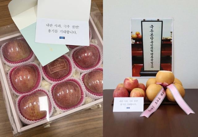 사과→<b>배</b>→제삿상… 조국<b>혁신당</b> vs 국민의힘 '때아닌 과일 전쟁'