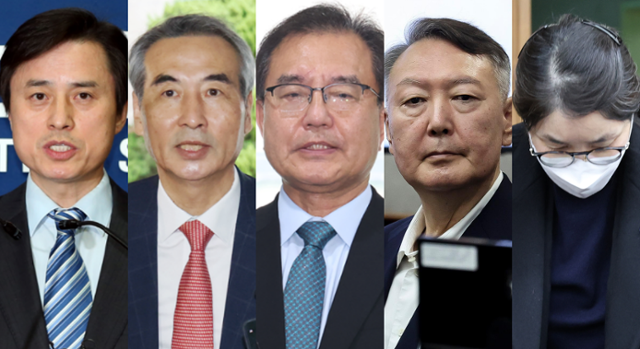 헌정사 초유의 3특검 수사가 마무리됐다.처음으로 나란히 구속기소된 윤석열 전 대통령 부부의 재판 선고가 새해 줄줄이 이어진다.사진은 왼쪽부터 조은석 특별검사,민중기 특별검사,이명현 특별검사,<a href=