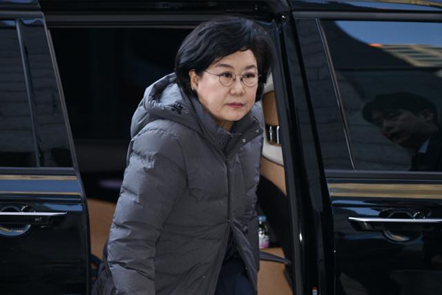 이혜훈 기획예산처 장관 후보자가 8일 서울 중구 예금보험공사에 마련된 인사청문회 준비 사무실로 출근하고 있다.하상윤 기자