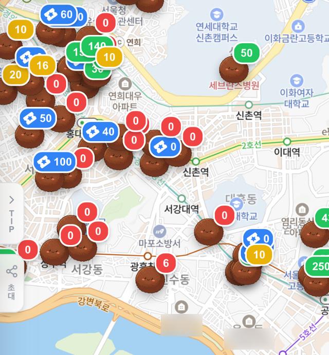 두쫀쿠 품절 대란으로 가게별 재고를 알려주는 '두쫀쿠맵'도 등장했다. 두쫀쿠맵 갈무리