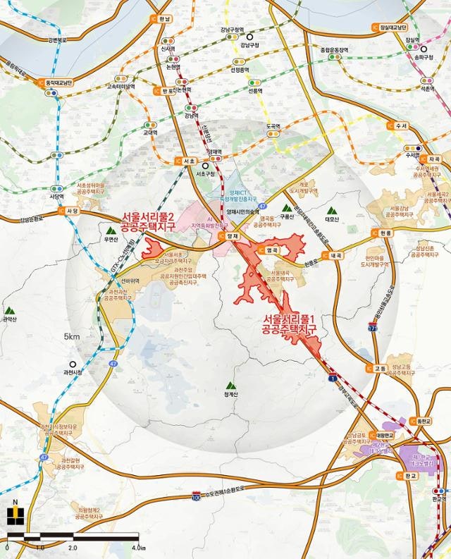 강남권 1.8만 가구 공급한다… 서리풀1지구 공공주택지구로 지정 고시