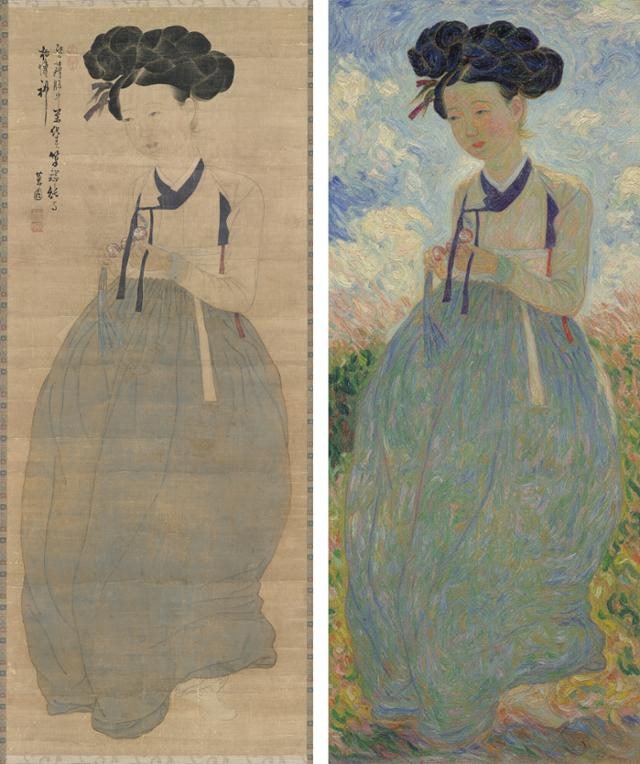 고미술에 AI로 '붓질'… 모네·고흐 화풍 재탄생한 신윤복의 '미인도'