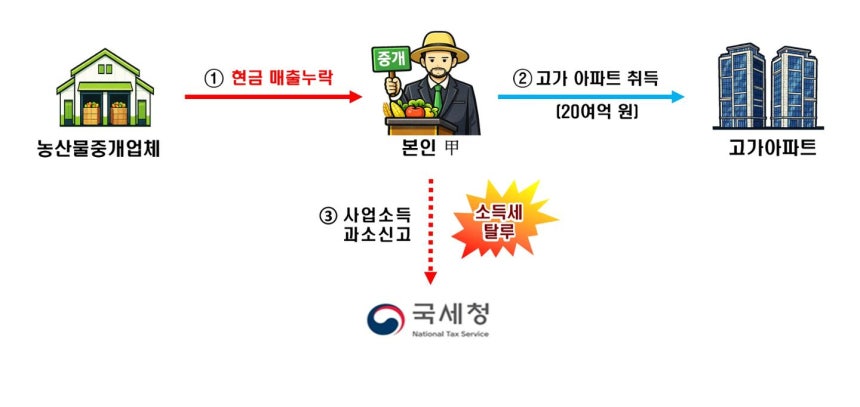 사업소득을 누락한 자금으로 급등지역 아파트를 취득한 사례. 국세청 제공