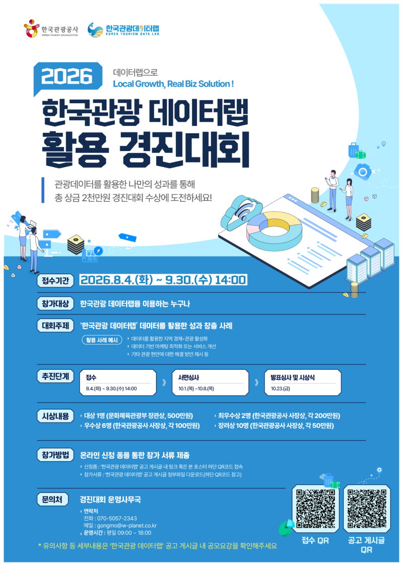 문체부·관광공사 '한국관광 데이터랩 활용 경진대회' 개최