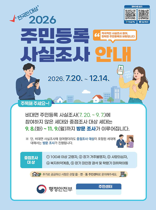 5년 이상 거주불명자 찾는다... 정부, '<b>주민등록</b> 방문 <b>조사</b>' 실시