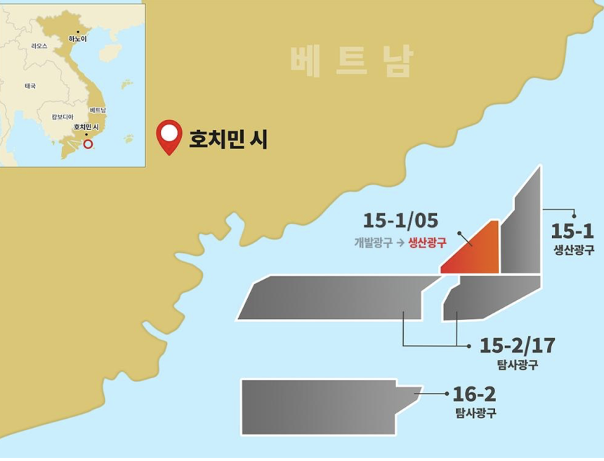 SK어스온의 베트남 광구 지도. SK이노베이션 제공