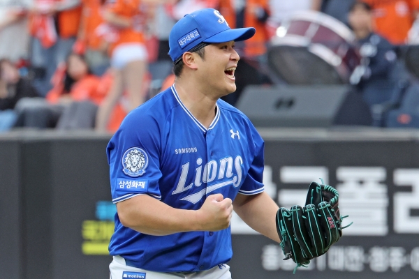 '가을 사나이' <b>최원태</b>, <b>7이닝</b> 1실점 <b>역투</b>…삼성, 한화에 <b>7</b>-3 승리로 PO 1승...