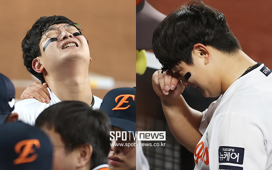 '공격적인 말들 속 상처' <b>김서현</b>…뜨거운 <b>눈물</b>로 쓴 한국시리즈 첫 <b>승리</b>