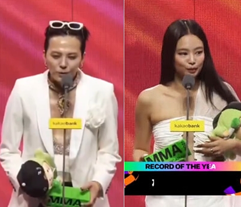 '과거 열애설' <b>지드래곤</b>·제니, 나란히 '2025 MMA' <b>대상</b> 영예