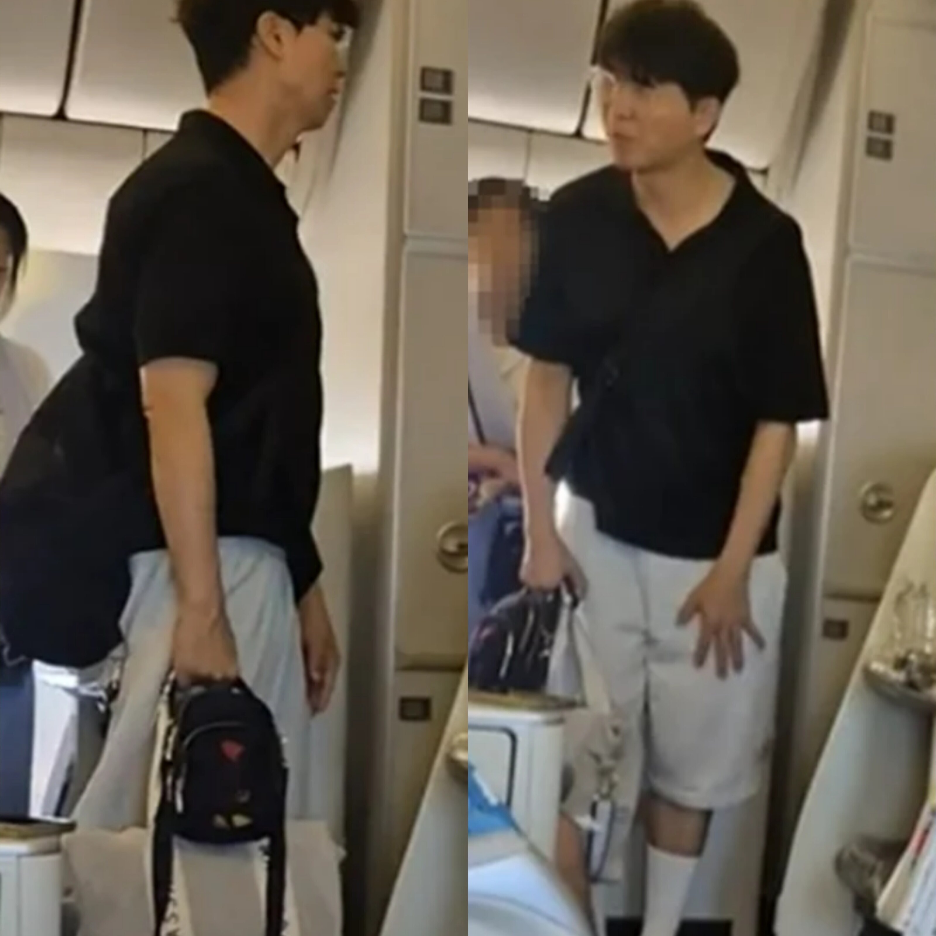 '민폐 논란' 박수홍, 기내 영상 공개됐다…만석 승객들에 "죄송합니다"...