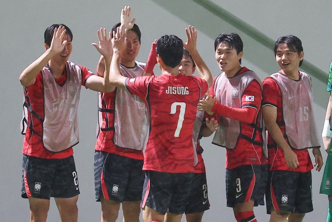 ▲ 이민성 감독이 이끄는 대한민국 23세 이하(U-23) 축구대표팀은 15일 오후 7시 30분 일본 나고야의 파로마 미즈호 럭비경기장에서 열린 2026 아이치·나고야 아시안게임 남자 축구 조별리그 D조 1차전에서 카타르에 4-1로 승리했다. ⓒ연합뉴스