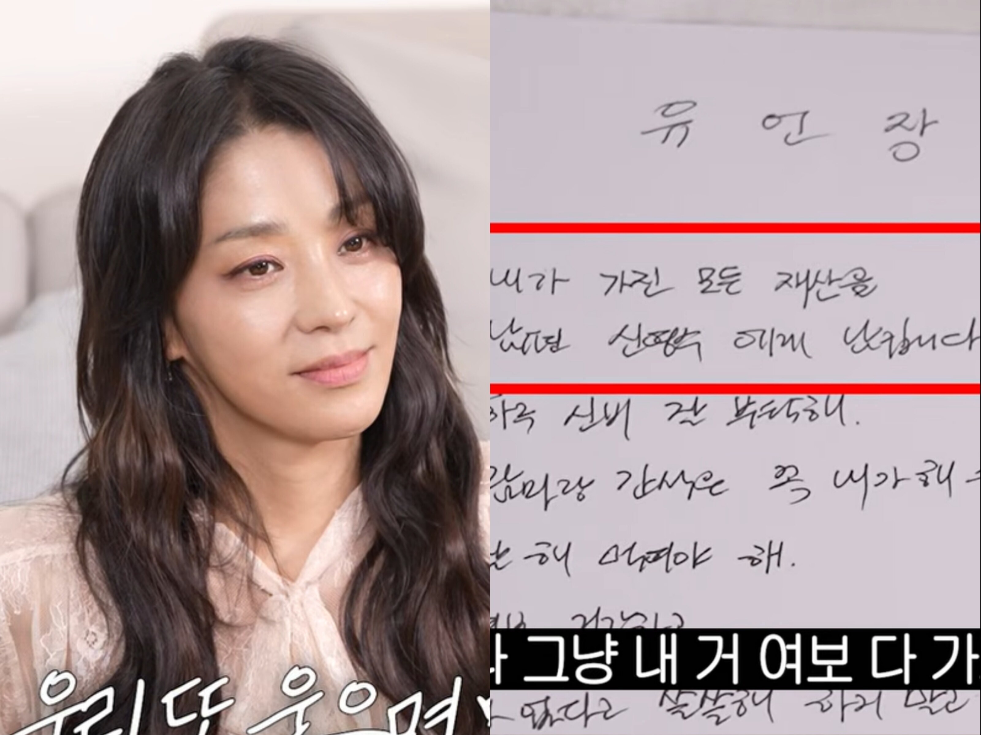 "내 재산 다 가져"…<b>한고은</b>, '6년 백수' <b>신영수</b>에 애틋한 <b>유언장</b> 남겼...