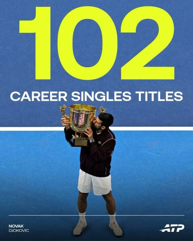 노박 조코비치로서는 개인통산 102번째 단식 우승트로피다. ATP 투어