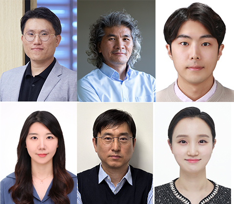 윗줄 왼쪽부터 이상규 IBS 기억 및 교세포 연구단 차세대 연구리더,이창준 기억 및 교세포 연구단장,원우진 기억 및 교세포 연구단 선임연구원.아랫줄 왼쪽부터 김규현,이계주 한국뇌연구원 연구원,김신흔 IBS 