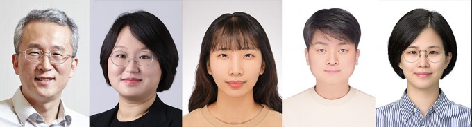 왼쪽부터 김은준 IBS 시냅스 뇌질환 연구단 단장, 이은이 연세대 의대 교수, 김진경 IBS 박사후연구원, 이승준 박사후연구원, 황은규 연세대 의대 박사후연구원. IBS 제공