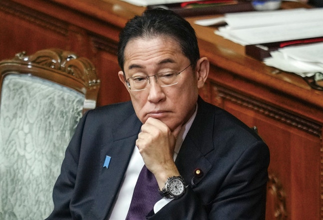 Recently facing a crisis of declining approval ratings, Japanese Prime Minister Fumio Kishida ⓒEPA Yonhap