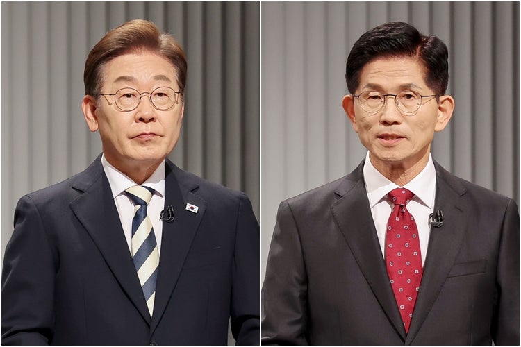"저 후보는 범법자"…대선 앞 격화되는 <b>이재명</b>-<b>김문수</b> '<b>고발전</b>'