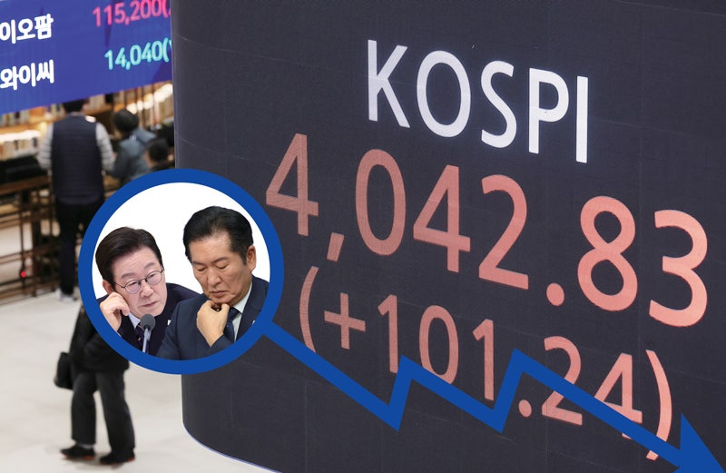 '코스피 전광판'은 4000 돌파했는데, 당정의 '지지율 전광판'은 어두운 ...